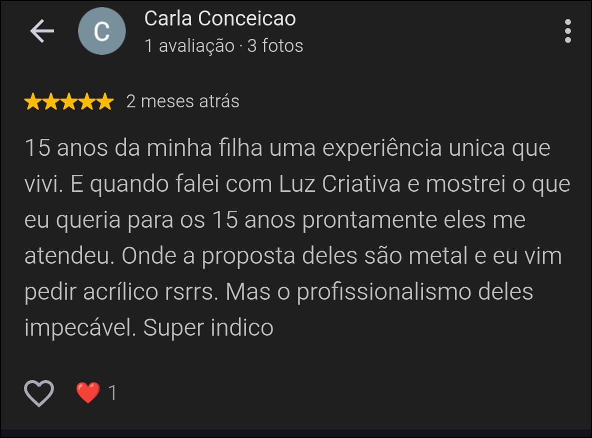 Avaliação de Carla Conceicao