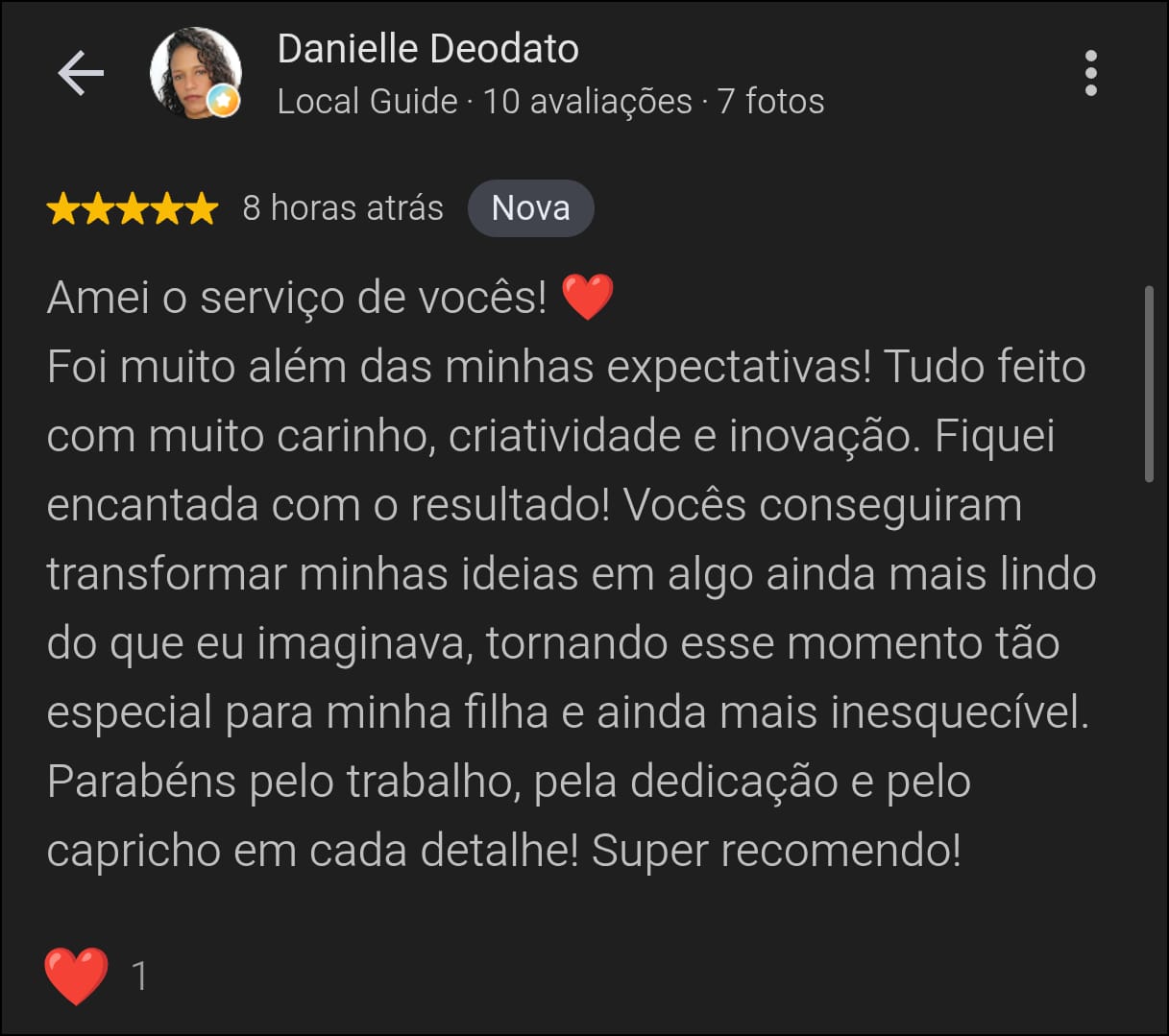 Avaliação de Danielle Deodato