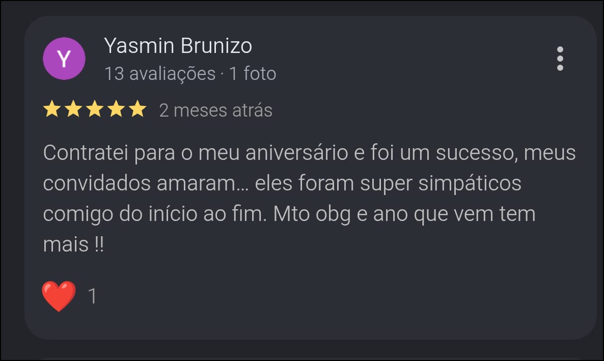 Avaliação de Yasmin Brunzo